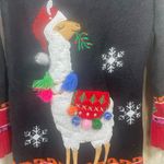 33 Degrees Funky Llama Ugly Christmas Sweater Dress sz XS Colorful Holiday Party Photo 1