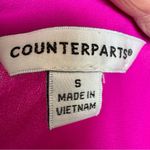 Counterparts Bright Pink 1/2 Button‎ Blouse w/ Button Up Sleeves size Small Photo 3