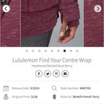 Lululemon - Find Your Centre Wrap Heathered Marled Rust Berry Sweatshirt Photo 3