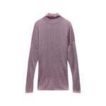 ZARA NWT  RIBBED MOCK NECK LIGHTWEIGHT SWEATER TOP LILAC SMALL Photo 1