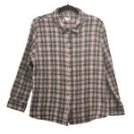 Garnet Hill  Organic Button Up Shirt Cream Black 16 Photo 0
