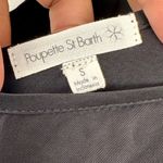 Poupette St. Barth  Black Satin Embroidered Floral Side Slit Maxi Resort Dress Photo 7