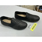 Womans Black Size 8 Slip On Faux Leather Shoes NWOT Photo 1