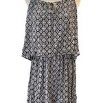 Faded Glory Boho Sleeveless Rayon Dress Black White Geometric Print Summer Casual Sundress L Photo 0
