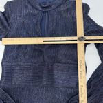 Betsy and Adam Dress Womens 6 Blue Metallic Threaded Front Cutout Gown Formal Photo 7