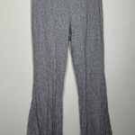 American Eagle Grey Ribbed Flare Lounge Pants Women's Small Photo 0