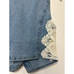 Ramy Brook  Ellis Lace Panel Denim Vest Blue Cotton Size 4 NWT Boho Waistcoat Photo 13