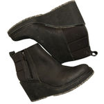 Toms Tom’s Waterproof Black Wedge Ankle Leather/Nylon Boots(Size 8.5) Photo 3