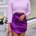 ZARA  Blogger Favorite Metallic Purple Mini Skirt Size S Photo 0