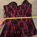 Hot Pink Black Lace Steel Boned Lace Up Back Corset Size 22 NWT Photo 8