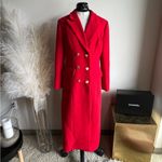 Elliatt  Vibrant Red Long Coat Double breasted gold buttons NWOT quiet luxury Photo 7