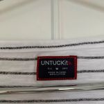 NEW UNTUCKit Leoville White Stripe Cotton Casual Long Sleeve Tee M Size M Photo 1