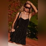 Alo Yoga NWOT Micro Plisse Game On Tennis Dress in Black Shorts underneath S Photo 1