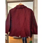 J.R. Nites by Caliendo Women’s Jacket Size 8 Burgundy Ruffle Trim Beaded Evening Red Photo 3