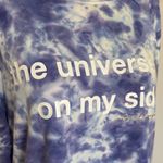 Spiritual Gangster universe is on my side blue & Purple Tie-Dye Sweatshirt crop Photo 3