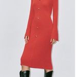 Urban Revivo Red Knit Midi Dress Photo 3