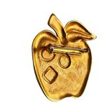 Vintage Gold Tone Apple Brooch with Jewel Photo 1