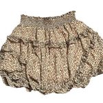 Urban Outfitters  Leopard Print Jessa Chiffon Smocked Ruffle Mini Skirt Medium Photo 0