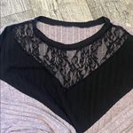 SheIn Black and Purple Lace Detail Sweater Photo 3