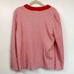 Vintage Womens L Red & White Striped Varsity Cardigan Preppy Nautical Coastal Size L Photo 1