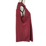 Dress Barn  1X-Large Tunic Top Geometric Stretch V-Neck Pleated Sleeveless Red Photo 2