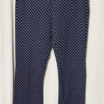 Tory Burch Sport Navy and White Patterned Flare Pants Size Small Petite Blue Photo 0
