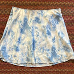BLUE CLOUD SKY SILKY FLOWY MINI SKIRT White Photo 0