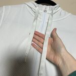 White Textured Athletic Zip Up Photo 4