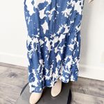 Abercrombie & Fitch [] Blue Crinkle Cutout High Neck Maxi Dress Pockets Size XLP Photo 10