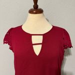 SheIn Women Burgundy Short Sleeves Pull On Relaxed Dress Size M Photo 4