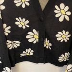 For Love & Lemons Black Daisy Print Sweater Button Oversized Cardigan NEW Large Photo 4