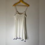 Vassarette  White Nylon Slip Dress Lace Blue Trim Size 36‎ Photo 1