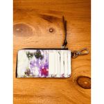 Jimmy Choo Coin Case Wallet Zip-Around Floral Pattern LISE-Z Card Holder Purple Photo 4