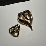 Monet  & Alison Reed Heart Gold Tone Brooch Pins Lot Of 2 Signsd Photo 0