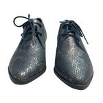 Lucky Brand Women's LK-ERREKA Lace-Up Oxford Pewter Black Metallic Scales Size 6 Photo 0