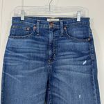 Madewell Size 27 Blue Distressed Cropped Classic Straight Leg Jeans Photo 1
