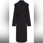 SKIMS  Boyfriend Fleece Oversized Trench Coat Onyx Black Size Small NWT Photo 1