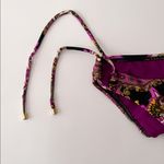 Swim Systems Black Purple Ivory Side Tie Madrid Bikini Bottom NWT Small Mandala Photo 2