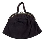 American Vintage VTG Purse Brown Felt Brass Spiral Clutch Handbag Retro MCM Classy Art to Wear Photo 0