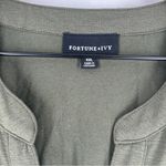 Fortune + Ivy Green Stretch Jersey Knit Button Tie Front 3/4 Sleeve Top Size XXL Photo 1