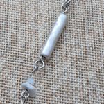 Simply Vera Wang Sliver Tone Glass Bead Natural Stone Tassel Pendant Necklace Silver Photo 4