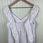 Old Navy Fit & Flare Tiered Seersucker Maxi Dress Size Large White Cottagecore Photo 11