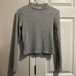 Olivia Rae Gray Ribbed Long Sleeve Top Photo 1