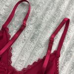 Babydoll Slip Top Women S VTG Red‎ Lace Chemise Silky Sheer Sleepwear Adjustable Red Photo 5