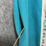 Vintage 60s‎ Sears Day Home Wear House Coat M Zip Robe Embroidered Turquoise Blue Size M Photo 8