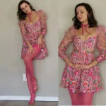 For Love & Lemons NWT Tayla Ruffle Corset Embroidered Puff Sleeve Dress Size XS Photo 11