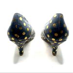 OH DEER! GRAY LEATHER "LADY IN WAITING" GOLD POLKA DOT HEELS (8) Photo 9