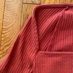 Urban Outfitters berry red ribbed square neck long sleeve top Photo 4