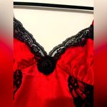 Frederick's of Hollywood Vintage Frederick’s of Hollywood Red Satin and Black Lace Sheer Whimsigoth Slip Photo 3