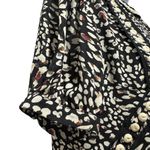 Ellison  Animal Print Blouse Size S Short Sleeve Textured Trim Photo 6